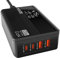 MANTO 100W GaN Ladegerät mit LED-Anzeige, 4-Port Schnellladegerät (2 USB-C + 2 USB-A), PPS Charger für MacBook Pro/Air, iPad, iPhone, Galaxy, Laptops (110W (schwarz)) (100W (schwarz))