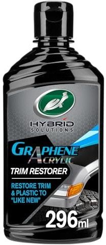 Turtle Wax Hybrid Solutions Restauratore Rifiniture Nere in Acrilico e Grafene, 296 ml, ridona alle plastiche esterne dell’auto un aspetto come nuovo, non si lava via, protezione UV superiore.