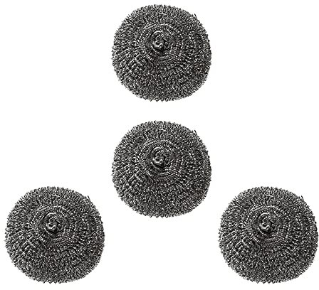 4 esponjas de acero de malla de metal, bolas de alambre de acero inoxidable, almohadilla de limpieza para cocina, hogar y restaurante