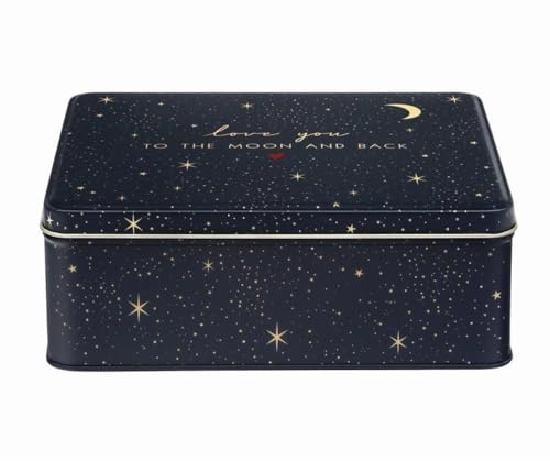 Sara Miller Little Gestures Deep Rectangular Tin 195 x 154 x 75mm - Love You to the Moon and Back