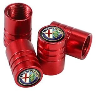 DZPFDC 4 Pezzi Cappucci delle valvole per Alfa Romeo Stelvio,Tappo Valvola,per valvole Pneumatici,Cappuccio valvola,Antipolvere,Tappi Pneumatici Auto,B