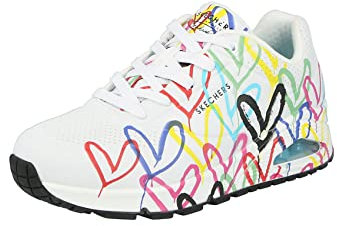 Skechers Damen UNO Spread The Love Sneaker, weiß/blau, 38 EU