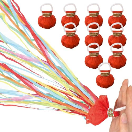 10 Pcs Camina de Lanzamiento de Mano Colorida Serpentinas Fiesta Sin Desastre Crackers de Poppers Decoración de Papel para Fiesta Año Nuevo Celebraciones Boda Cumpleaños Festival (Style A)