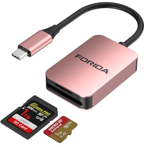USB C SD-kortläsare, USB 3.0 höghastighet dubbelkortsadapter för iPhone/iPad/MacBook/Mac, minneskortläsare stöder SD- och TF-kort 2 kort fungerar samtidigt, bärbar SD-kortadapter