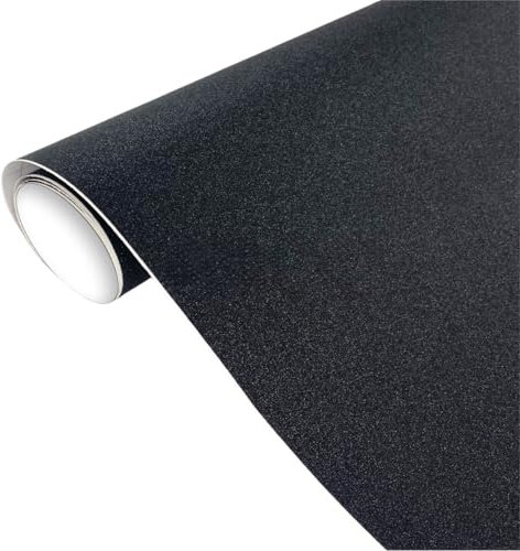 Covering Vinyle de Voiture, CompraFun Film Autocollant Adhésif 30 x 150cm de Protection pour Voiture, Moto, Vélo. Effet Diamant Flash Noir