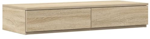 vidaXL Sonoma Eichen Minimalist Nachttisch mit 2 Stauraumschubladen, Holzwerkstoff, stilvoller Nachttisch, ideal für Heimdekoration und Nachttischbedarf, kompakte Maße 80 x 36,5 x 16,5 cm Möbel