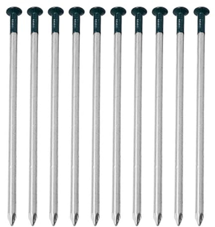 Ubric 60 Clavos de césped Artificial, 5 mm x 150 mm, Cabeza Redonda galvanizada, Clavos de Acero para fijación al césped