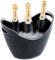 APS Wein-/ Sektkühler, Kühler mit zwei seitlichen Eingriffen, schwarzer Flaschenkühler aus Polystyrol, 35 x 27 cm, 26 cm Höhe, für 6 l Volumen