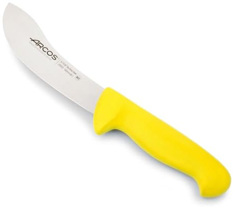Arcos Coltello da Scuoiatura con Lama in Acciaio Inossidabile 160 mm – Manico Ergonomico in Polipropilene, 2900 – Giallo, Disponibile in Diversi Colori per Facilitare l'Identificazione