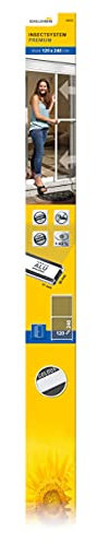 Schellenberg 70072 Fliegengitter Schiebetür Premium, Insektenschutz Tür zum Schieben mit Mittelstrebe für mehr Stabilität, Fiberglas-Gewebe, 120 x 240 cm, Weiß