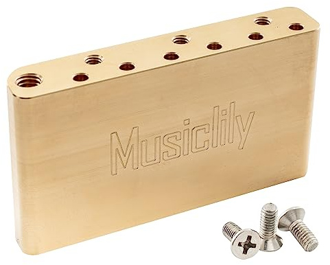 Musiclily Ultra 40mm Bloque Tremolo Block de Latón 52,5 mm Espaciado de Cuerdas para Puente Indonesia Squier New después de 2019 Classical Vibe Guitarra Eléctrica