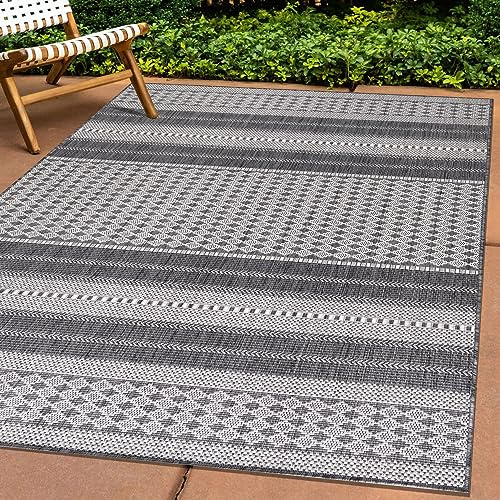 Carpettex Outdoor Teppich Wetterfest 120 x 170 cm Sisal Optik Beige - Ideal für Balkon, Garten, Terrasse und als Küchenteppich - In&Out Teppich Waschbar, Flachgewebe, Pflegeleicht, Vintage Design