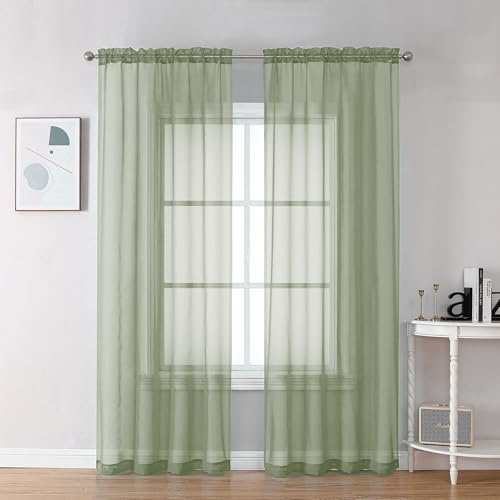 Chyhomenyc - Tende trasparenti da 90 pollici, con 2 pannelli, filtraggio della luce, morbide, ariose, liscie, eleganti, tende di trattamento per finestre per camera da letto, soggiorno