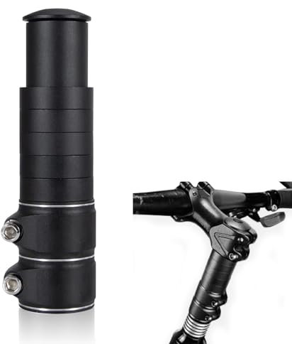 SNSYGN Lenkererhöhung Fahrrad, Lenkervorbau Verstellbar Aluminium Fahrradlenker Erhöhung Fahrrad Vorbau Rennrad Lenker für 28.6mm 1-1/8 Mountainbike Rennrad (Schwarz)
