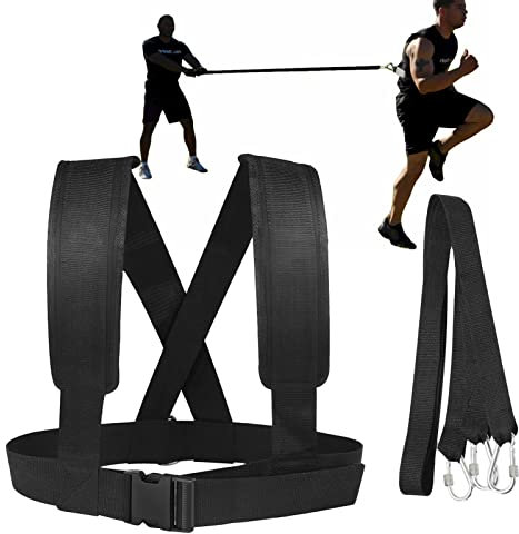 Gewicht-Schlitten-Geschirr – Schlitten-Zuggurt, Fitness-Widerstandstraining, Geschwindigkeit, Beweglichkeit, Laufen, Reifen-Zugleine, Widerstandsübungsgürtel, Schlitten-Zuggeschirr – Verstellbarer
