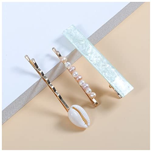 U-formade Stora Hårnålar 3pcs / set ett ord clip set damer mode alla match skal hår dekorativa sidoklipp fasta bangs pearl open clip Hårnålar