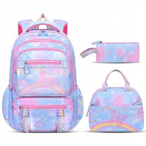 Générique Cartables Garçons Filles Sac Dos Dinosaure Rentrée Scolaire 5 à 15 Ans Trousse Écolier Léger (Blue, One Size)