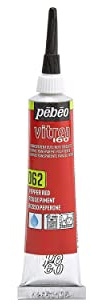 PEBEO Vitrea 160 Glass Paint Outliner 20-Milliliter Tube, Pepper Red,Pepper Red, 114062