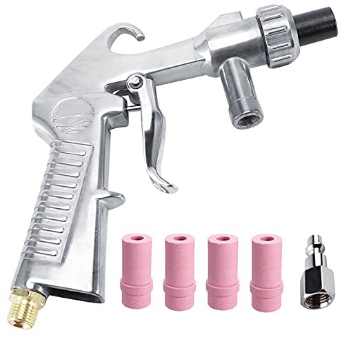 Wogoboo Sandstrahlpistole, Sandstrahlpistole, Rostentfernung, mit Luft-Schnelladapter für Sandstrahl-Schränke