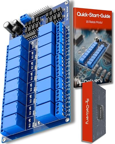 AZDelivery 16-Relais Modul 12V mit Optokoppler Low-Level-Trigger kompatibel mit Arduino inklusive E-Book!