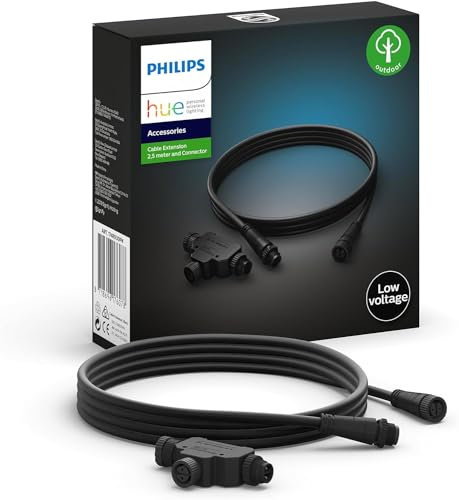 Philips Hue Verlengkabel - Verlengsnoer: 2.5 Meter - Voor Buiten - IP67 - Eenvoudige Installatie - Verbind met Hue Bridge