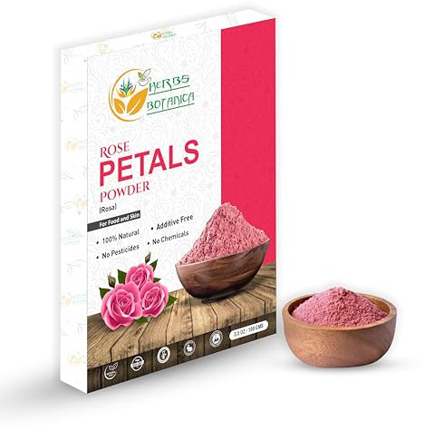Herbs Botanica Poudre de pétale de rose bio pour masque facial, soins de la peau, aromathérapie | Naturel et sans produits chimiques, sans conservateurs ni colorants ajoutés, 100 g