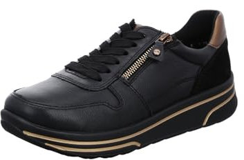 ARA Damen Sapporo Low-cut Sneaker, SCHWARZ,MARRONE , 37 EU Weit