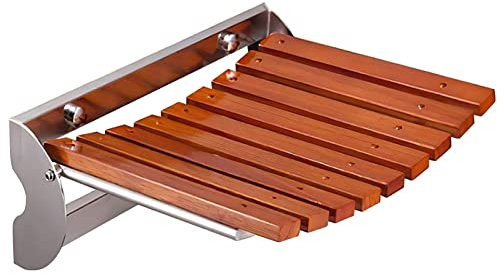EEUK Klappsitz Wand Holz, Duschklappsitz Wandmontage Duschsitz Klappbar Klappsitz Dusche bis 200kg Badestuhl Duschhocker-Badhocker Hocker Duschstuhl für Senioren Kinder(Size:376x137x303mm)
