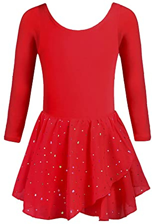 Trudge Ropa de Ballet para Niñas - Vestido Manga Corta de Algodón con Leotardo y Falda Tutú - Traje de Baile