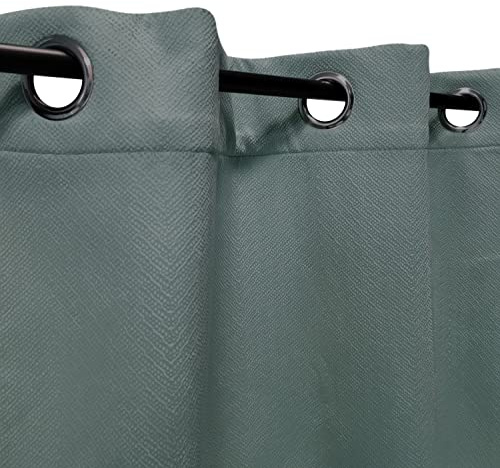 Atout Ciel Rideau occultant Thermique Velours frappé doublé Polaire à œillets 140x240cm prêt a Poser, Vert