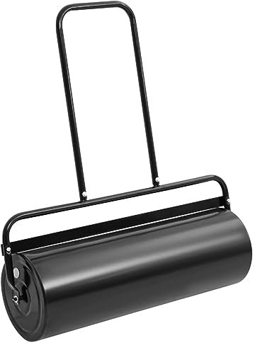 TALCUS Juego de muebles de jardín con rodillo para césped con asa, color negro, 63 L, hierro y acero