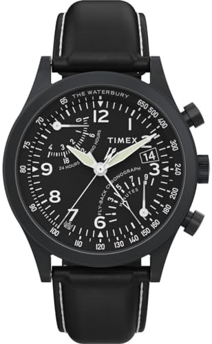 Timex Herren Chronograph Quarz Armbanuhr Waterbury Traditional Fly Back