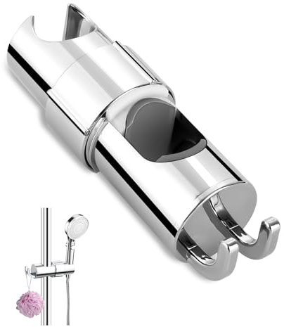 Bixury Duschbrause Halterung Duschhalterung Duschkopfhalter, 16-27 mm Verstellbar Handbrause Halterung , 360° Drehbar Duschkopf Halter Universal Brausehalter, ABS Verchromt Halterung Duschkopf