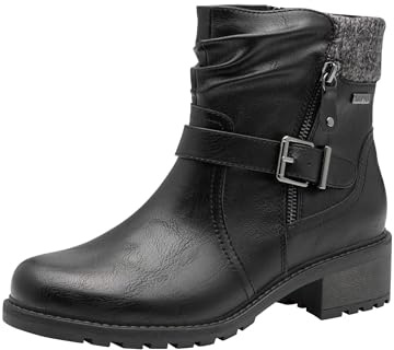 Jana Women's Damen Boot Flat Tex + Vegan Fashion, Black, 4 UK