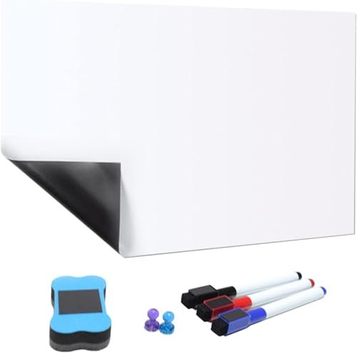 Pizarra Blanca Magnética para Nevera,Pizarra Blanca Magnética para Cocina,Pizarra Nevera Magnética Borrable,Tablero Magnetico con Rotuladores,Pizarras Blancas Adhesiva para Pared