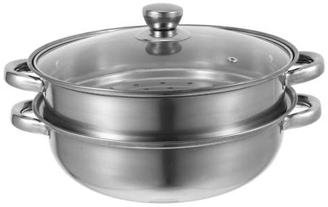 Alipis 2livello Pentola Vapore in Acciaio Pentola Con Base Vaporiera Per Verdure Cottura Vapore Per Zuppe e Alimenti Per Cottura Da Cucina