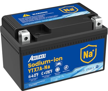 Acoucou Sodium-ion Battery YTX7A-Na YTX7a-bs Battery for Motorcycles