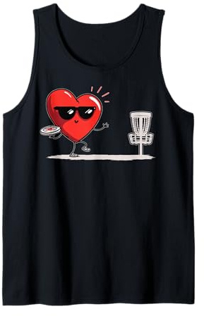 Discgolf Heart Disc Golf Lunettes de Soleil Saint-Valentin Débardeur