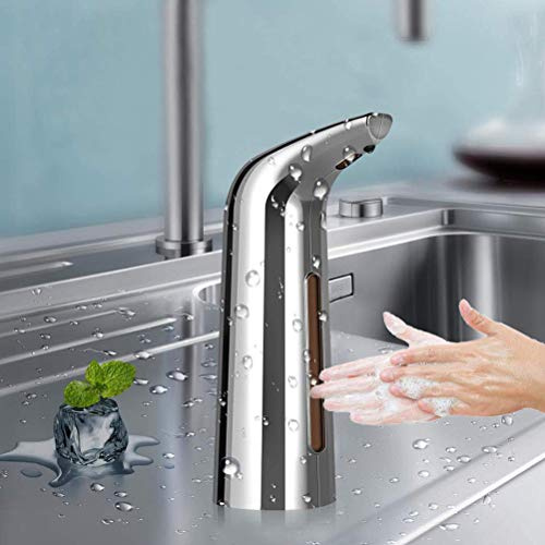 Ejoyous Dispensador Automático de Líquido sin Contacto, Material ABS, Tecnología de Sensor, Capacidad de 400 Ml para Uso Doméstico y de Oficina (Silver)