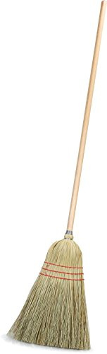 Carlisle FoodService Products 4134967 Corn Blend Warehouse Broom Straw with Wood Handle, 10 Bristle Trim, 55 Length, Natural (Case of 12)