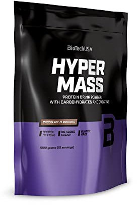 BioTechUSA Hyper Mass | Prise de masse avec mélange de glucides et de protéines | Créatine micronisée | Sans gluten, 1 kg, Chocolat