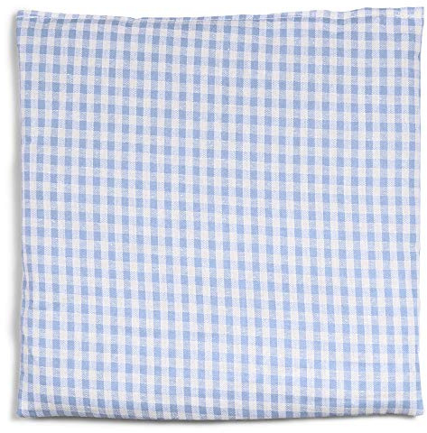 Cherry Stone Cushion 19 x 19 cm Organic Fabric Light Blue/White Heat Pad and Cold Compress Grain Pillow for Microwave, Oven, Freezer