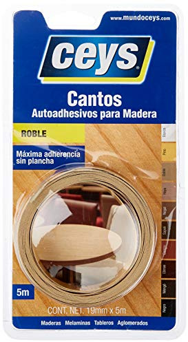 ceys - Canto autoadhesivo Roble - Fácil aplicación - Resistente al agua - 5 M