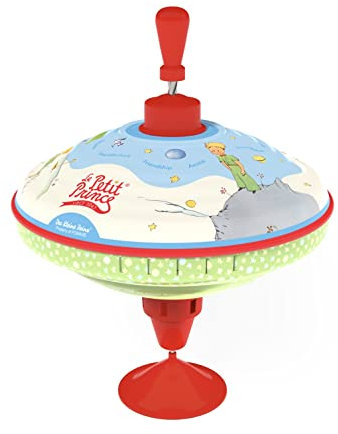 Lena 52248 Der Kleine Prinz Brummkreisel Ø19 cm, Metall Kreisel, Schwungkreisel aus Blech, klassischer Pumpkreisel, Blechkreisel mit Spitze, Spielzeugkreisel für Kinder ab 18 Monate, Mittel