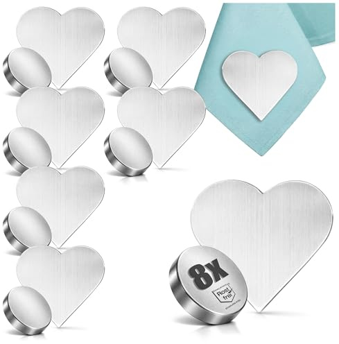 com-four® 8X Tischdeckenbeschwerer - Tischtuchgewichte aus Edelstahl - schwere, magnetische Tischtuchklammer