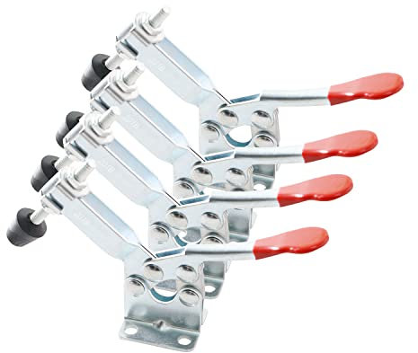 Ohamtes 4 pièces en acier au carbone type 201B, force de serrage de 100 kg, outil de libération rapide, pince de verrouillage à bascule manuelle, pince rapide horizontale, pince à outils