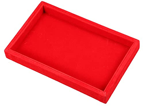 VOCOSTE Velluto Gioielli Vassoio, per Anellos Orecchini Collana Bracciale Rosso