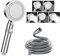 Shower Head and Hose, 5 Mode Water Saving Shower Heads Set, Powerful Handheld Showerhead with Water Stop Botton (Silver)