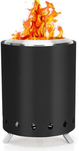 Rauchfreie Feuerstelle, Tischfeuerstelle aus Edelstahl, tragbare Holzfeuerstelle für den Außenbereich mit tragbarem Aufbewahrungskoffer, abnehmbarem Aschenbecher, raucharme Mini-Feuerstelle für