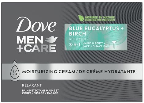 DOVE MEN + CARE Bar 3-in-1 Bar for Body, Face and Shaving, 8 Bars, 3.75 oz